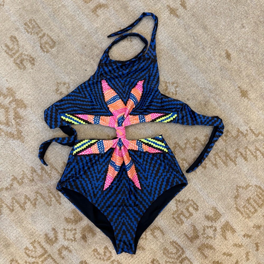 Mara Hoffman Starburst Cutout One-Piece Swimsuit L